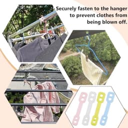 120 stuks winddichte hangerbevestigingen 57x12 mm kleurrijke siliconen hangergespen 4 kleuren winddichte kledinghangerstriphaak voor buiten waslijn reizen hangende kleding — thumbnail 5
