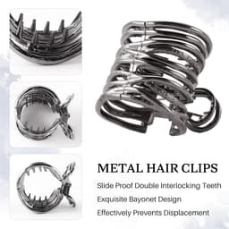 3x Metal Haarspeld voor Hoge Paardenstaart - Non-Slip Klem voor Dik & Dun Haar — thumbnail 4