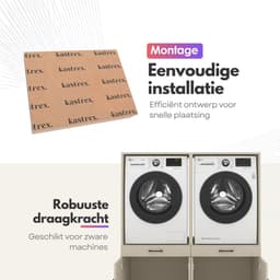 Wasmachinekast Dubbel 134x145x67cm | Ruimtebesparend & Super Stevig | Met Uitschuiflade | Voor Wasmachine en Droger | Greige — thumbnail 5