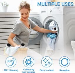 Wasballen - Wasmachine Huisdierhaarverwijderaar - 4-pack - Wasmachine pluisballen - Voorkomt dat kleding in de knoop raakt - Geschikt voor huisdierhaar zoals katten en honden - Herbruikbaar - Gebruikt om huisdierhaar uit kleding te verwijderen — thumbnail 4