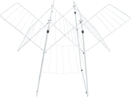 MSV Accordeon Wasrek Droger - Opvouwbaar Droogrek - 33m Drooglengte - Staal - 130x66x106cm - Wit — thumbnail 4
