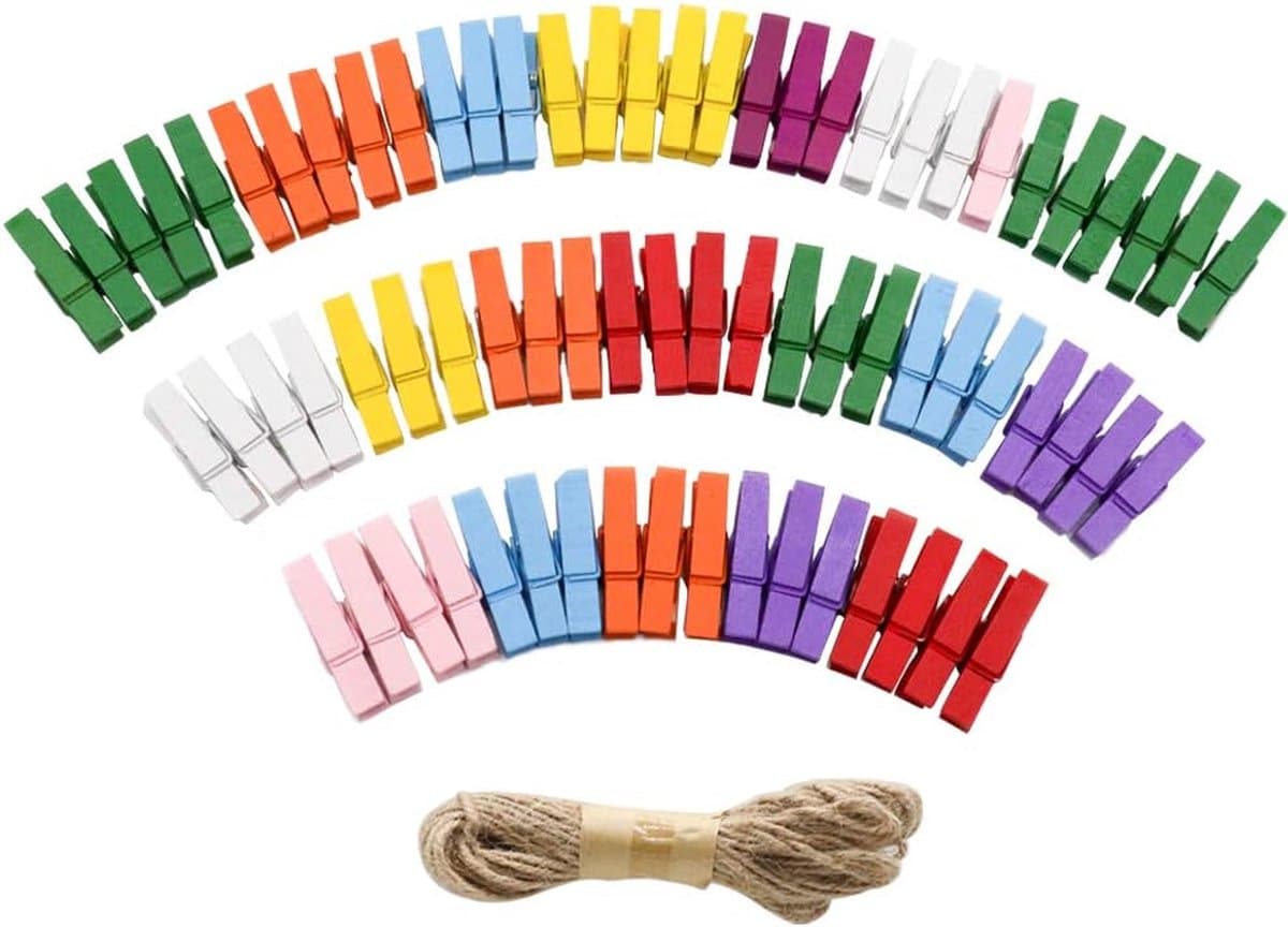 Goodivery ® Creatieve Mini Houten Wasknijpers Set voor Decoratie en Fotoweergave — afbeelding 1
