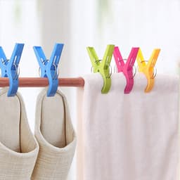 8 stuks - Wasknijpers - Kledingknijpers - Handdoekclips voor op het strand - Winddichte clips - Plastic clips - Sokclips - Kleurrijk - Grote plastic clips - Geschikt voor handdoeken dekens kleding dekbedden lakens tapijten en tafelkleden — thumbnail 3