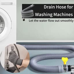 Verlengslang voor Afvoer 0.5/1/1.5/2/2.5/3/4/5/6/7 m, Universele Afvoerslang voor Vaatwasser en Wasmachine met Slangverbinding en Slangklemmen — thumbnail 4
