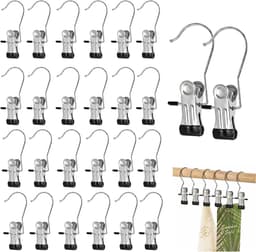 Knijphangers - Zwart - 32 stuks - 360° draaibaar - Voor Kleding — thumbnail 1