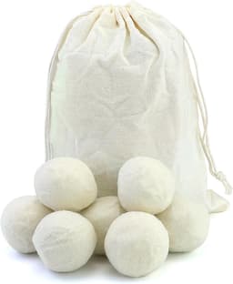 7 drogerballen voor wasdroger, 5 cm, drogerbal voor wasmachine, drogerballen van wol, natuurlijke wasverzachter, wasballen voor droger, zachte was (wit) — thumbnail 1