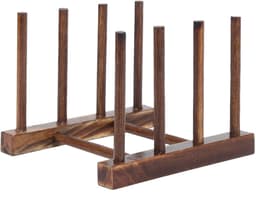 Dailygoods- Droogrek Ruimtebesparend - Opvouwbaar - Serviesdroger - 4-zuilmodel - Composiet Hout - Makkelijk te Reinigen - Vaatdroger — thumbnail 2
