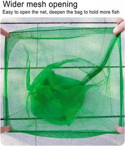Visverzameltas - Opbergnet - Vissen en Boodschappen - Sneldrogend Nylon - 60x40cm - Groen — thumbnail 5