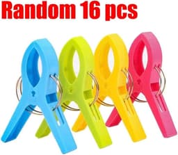 Wasknijpers kunststof - Kledingklemmen - Kleding drogen - Windbestendig ontwerp - 16 stuks - Willekeurig — thumbnail 5