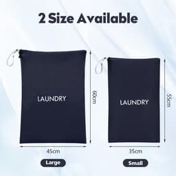 Dailygoods- Waszak Set van 2 - Waterdichte Reiswaszakken - Opvouwbare Vuile Waszak - 45 x 60 cm / 35 x 55 cm - Handig voor Onderweg - Ruimtebesparend Ontwerp - Waszakken — thumbnail 4