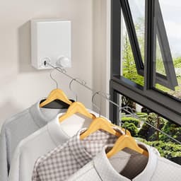 Dailygoods- Waslijn Uittrekbaar 4,2 m - Wandmontage - Roestvrijstalen Staaldraad - Duurzaam - Waterdicht - Eenvoudige Installatie - Wasdroger — thumbnail 2