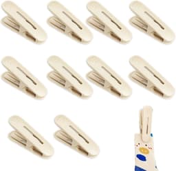 Wasknijpers - Kledingklemmen - Wasgoed Drogen - Winddicht Ontwerp - 10 Stuks - Romig — thumbnail 1