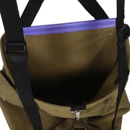 Canvas Tuinschort - Plukzak Schort - Fruit Plukken - Stalen Ring - 62.5 x 47 cm - Khaki — thumbnail 2