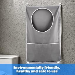 Waszak Waterdicht - Hangende Waszak - Grote Capaciteit - Polyester - 50 x 77 cm - Ruimtebesparend Ontwerp - Wasmand — thumbnail 5