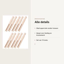 Wasknijpers Houten - 10x Kledingklemmen - Handgemaakt - Glad Oppervlak - Ideaal voor Knutselprojecten - Duurzaam en Praktisch - Kledingklem — thumbnail 5