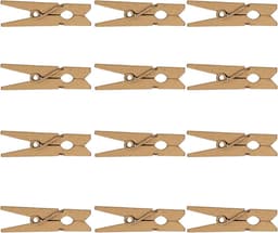 Houten Mini Knijpers - Kleine Was Spelden - Knutselen Foto's Ophangen - Natuurlijk Hardhout - 50 Stuks 3.5cm - Houtkleur — thumbnail 1