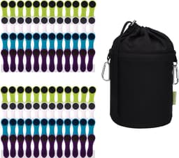 Wasknijpers Set - Kledingknijpers Klemmen - Kleding Drogen - Zachte Grip Siliconen - 48 Stuks - Paars Antraciet — thumbnail 2