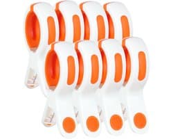 8 stuks grote handdoekklemmen voor strandstoelen, winddichte wasknijpers, strandhanddoekklemmen, stabiele handdoekclips voor ligstoelen, zwembad, stoel, ligbed, beddengoed, kleding (wit)