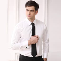 Cufflinks voor mannen - ronde vorm - katoen en staal - perfect voor bruiloften - ShopVlot — thumbnail 2