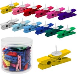 Allecto - Houten Multigekleurde Pin Knijpers - Decoratieve Kledingpin - 70 Stuks — thumbnail 1