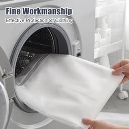 SnelShoppen - 3 Stuks Wasnet voor Wasmachine 50 x 60 cm + 80 x 90 cm - Fijne Mesh Polyester Waszakken met Verborgen Rits voor Dekens, Jassen, Gordijne — thumbnail 2