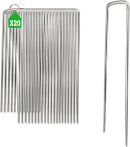SnelShoppen - Pack van 20 Galvaniseerde Stalen Grondankers 200x25x4 mm - Tuin Haringen, Tentankers, Grondpinnen voor Onkruiddoek en Tuinfleece — thumbnail 1
