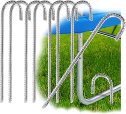 SnelShoppen - 8 x XL Grondankers J-vorm 38 cm - Stalen Tentankers, Galvaniseerd, Voor Camping, Paviljoens, Bouncy Castles, Trampolines, Stabiel en Roe — thumbnail 1