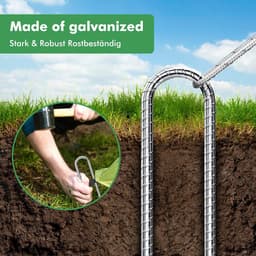 SnelShoppen - 6 Stuks U-Type Grondankers 30cm - Gegalvaniseerd Staal - Voor Trampoline, Tenten, Fietsen, Tuin - Sterk en Duurzaam - Ideaal voor Campin — thumbnail 3