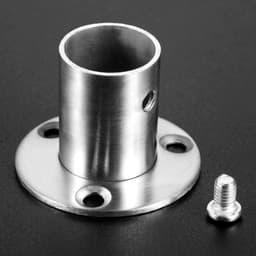 SnelShoppen - Set van 2 Kledingsteunen met Flens voor Kledingrail 32 mm - Roestvrij Staal - Stevig en Duurzaam - Inclusief Bevestigingsmateriaal — thumbnail 2
