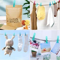 Wasknijpers, Kleren Pegs Voor Waslijn Met Duurzame Lente, 4 Kleuren Extra Sterke Waslijn Antislip Waspennen, Plastic Kleren Clips Voor Tuin, Ligstoelen Zonnestoelen Zwembad Stoelen — thumbnail 2