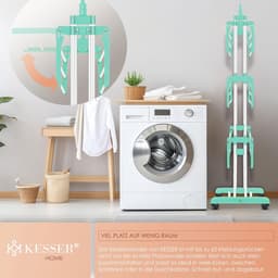 Wasrek Toren - Kledingdroger Opvouwbaar - Ruimtebesparend Drogen - Met Wielen en Rem - 50 x 172 cm - Grijs — thumbnail 2