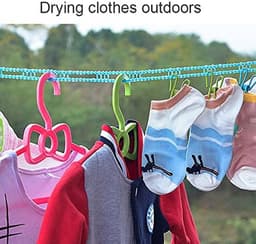 Nylon Waslijnen - Droogtouw Kleding - Kleding Drogen - Winddicht Hekontwerp - Tot 10 Meter - Roze — thumbnail 4