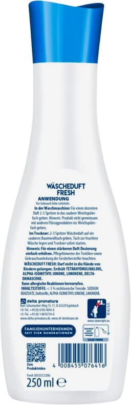 Dr. Beckmann Wasparfum - Fresh - 250 ml - Langdurige geur - Voor alle soorten textiel — thumbnail 1