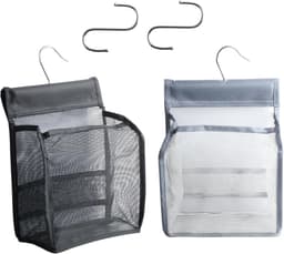 Herbruikbare wasknijperzakken voor het ophangen van was, praktische wasmand en accessoires voor huis en tuin (zwart, grijs) — thumbnail 1