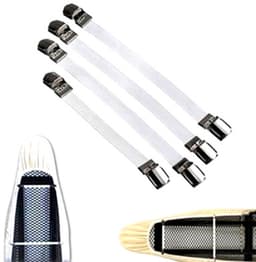 Elastische strijkplankovertrekspanners, hoekhouders voor lakens, klemmen voor lakens/bankhoezen/tafelkleden, laarzenclips, broekspijpklemmen (wit, 4 stuks) — thumbnail 5