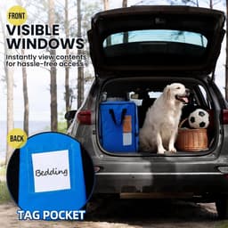 Verticale Verhuiszakken met Sterke Handvatten en Ritsen - Ideaal voor Kledingopslag, Waszakken en Reizen (Blauw, 2 Stuks) — thumbnail 5