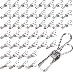 Set van 45 roestvrijstalen wasknijpers - Duurzame klemmen voor waslijn, handdoeken en kleding — thumbnail 1