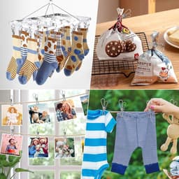 SnelShoppen - 100 Stuks Kledingknijpers RVS, 2 in 1 | Inclusief 50 RVS Rings, Zilver, Stabiel, Roestvrij, Voor Handdoeken, Kleding, Sokken, Waslijn, K — thumbnail 2