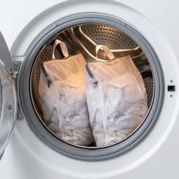 Herbruikbare waszakken van net, 2 stuks, 60 x 50 cm en 50 x 40 cm, ideaal voor delicate kleding, wasmachinezakken met ritssluiting, duurzaam en praktisch voor truien, overhemden en ondergoed — thumbnail 2