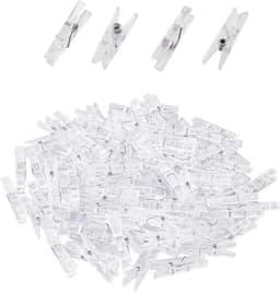 Transparante Plastic Kledingknijpers - 100 Stuks Mini Clips voor Creatieve Projecten, Foto's en Scrapbooking — thumbnail 1