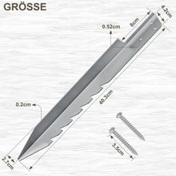 SnelShoppen - Ground Anchors voor Schommels, Tuin, Windbestendig, Kinderschommels, 420 mm, Galvaniseerd Staal, Hoogwaardig en Duurzaam — thumbnail 5