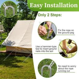SnelShoppen - Sterke U-vormige tentpinnen, set van 4, ideaal voor camping, tuin, feesten, stevig staal, weerbestendig en eenvoudig te gebruiken — thumbnail 3