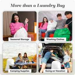 Nylon waszak XL - vergrendelbare trekkoordsluiting - machinewasbaar - ideaal voor grote ladingen kleding - ShopVlot — thumbnail 3