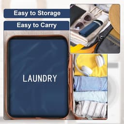 SnelShoppen - 4 Stuks Waszakken voor Reizen, Waterdichte Waszakken voor Vuile Kleding, 3 Maten Natzakken voor Zwemmen, Yoga, Workouts, Opvouwbare Wasz — thumbnail 2