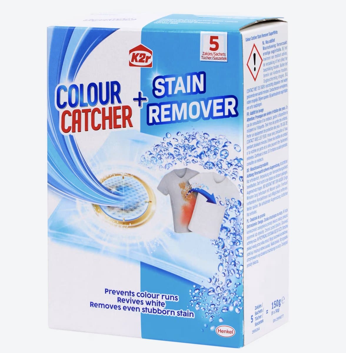 K2r - Colour Catcher+Stain Remover - Kleurvanger + Vlekverwijderaar - 5 Zakjes — afbeelding 1