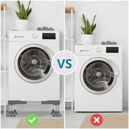 PromoHome Universele Apparatenstandaard - Aanpasbare Verhoging voor Wasmachine, Droger, Koelkast - Zware Draagkracht tot 300 kg - Roestvrij Staal - Anti-Slip Voetjes - Ergonomische Huishoudelijke Oplossing — thumbnail 4