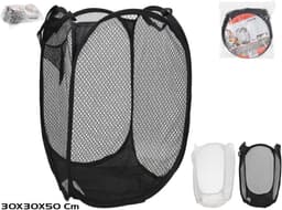 Gerimport Wasmand flexibel/opvouwbaar - wit - kunststof - 30 x 30 x 50 cm - 55 liter — thumbnail 2