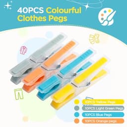 Kunststof Antislip Wasknijpers - 40 Stuks Meerkleurig zonder Sporen — thumbnail 5