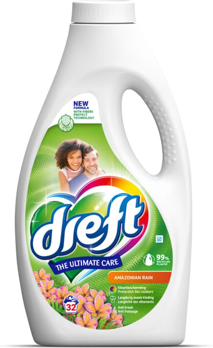 Dreft Vloeibaar Wasmiddel Amazone Regen 32 Wasbeurten 1,4 liter — afbeelding 1