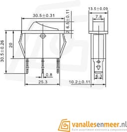 KCD3 Tuimelschakelaar DPST on-off-on — thumbnail 2